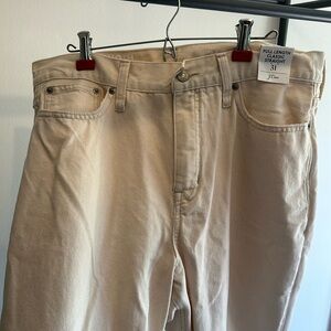 new with tags‼️ J.Crew jeans cream color size 31 full length classic straight